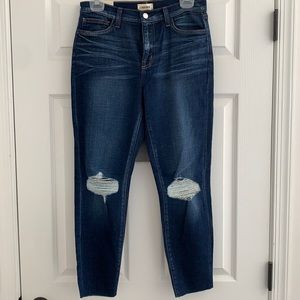 L’AGENCE cropped distressed raw hem jeans